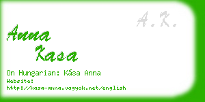 anna kasa business card