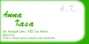 anna kasa business card